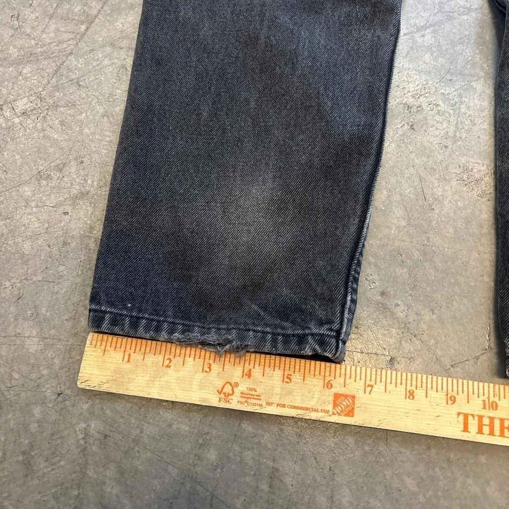 Vintage 90's 1996 Levi Orange Tab 550 Relaxed Fit Taper Leg Dark Wash Black Jean